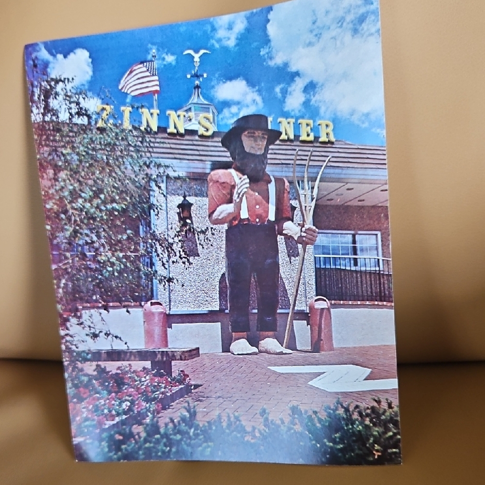 Vintage Zinn's Diner Children's Menu.